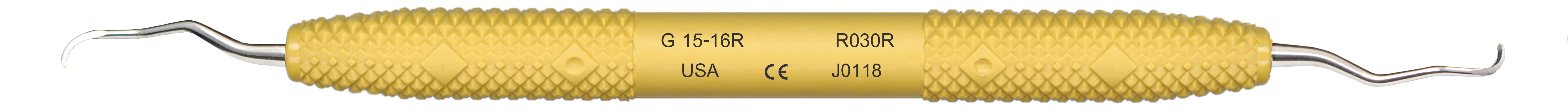 PDT R030R Cruise Line Gracey Dental Curette #15/16 Yellow Rigid PDT R030R Cruise Line Gracey Dental Curette #15/16 Yellow Rigid